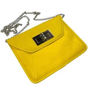 Apt 9 Yellow Envelope Crossbody Bag Faux Leather Chain Strap Clutch Purse Y2K